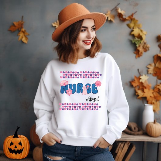 Halloween Krankenschwester Sweatshirt mit Namen