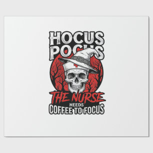 Halloween Krankenschwester Totenkopf Kaffee Fokus Geschenkpapier