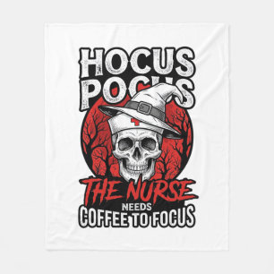 Halloween-Krankenschwester-Totenkopf-Kaffeefokus-V Fleecedecke