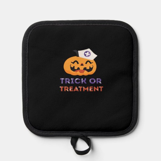 Halloween Krankenschwester Trick oder Behandlungs Topflappen (Vorderseite)