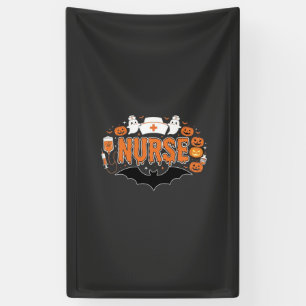 Halloween-Krankenschwester tropfender Kürbis-Geist Banner