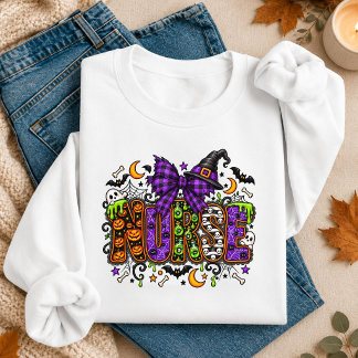 Halloween-Krankenschwester-Typografie mit Hexenhut Sweatshirt