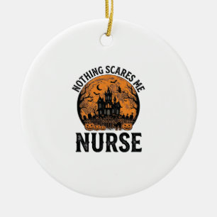 Halloween-Krankenschwester Vintage Gruseliger Mond Keramik Ornament