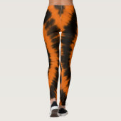 Halloween Krawatte-Farbton Orange & Black Spiral M Leggings (Rückseite)