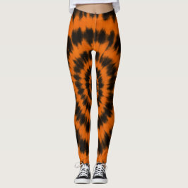 Halloween Krawatte-Farbton Orange & Black Spiral M Leggings