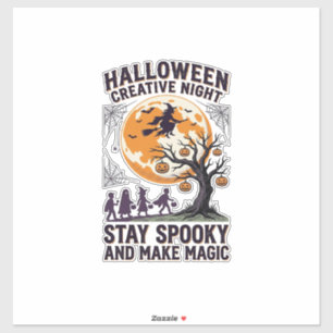 Halloween Kreativ-Shirt Vintage Gruseliger Mond Ku Aufkleber