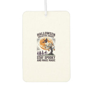 Halloween Kreativ-Shirt Vintage Gruseliger Mond Ku Autolufterfrischer
