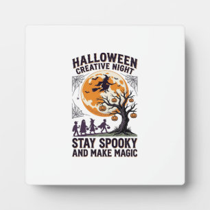 Halloween Kreativ-Shirt Vintage Gruseliger Mond Ku Fotoplatte