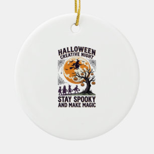 Halloween Kreativ-Shirt Vintage Gruseliger Mond Ku Keramik Ornament