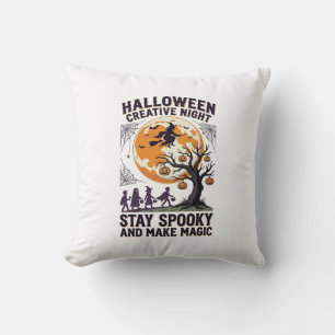 Halloween Kreativ-Shirt Vintage Gruseliger Mond Ku Kissen