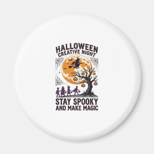 Halloween Kreativ-Shirt Vintage Gruseliger Mond Ku Magnet