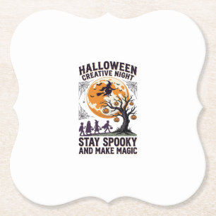 Halloween Kreativ-Shirt Vintage Gruseliger Mond Ku Untersetzer