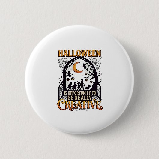 Halloween Kreative Kinder Silhouette Halbmond W Button (Vorderseite)