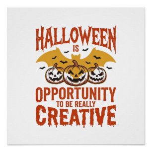 Halloween Kreativer Kürbis Fledermaus Vintage Vekt Poster