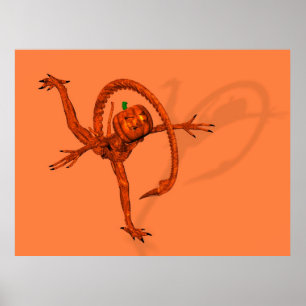 Halloween-Kreatur aus Galaxy Pumpkin Poster