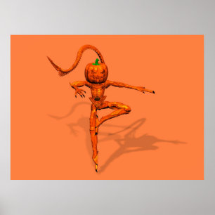 Halloween-Kreatur aus Galaxy Pumpkin Poster