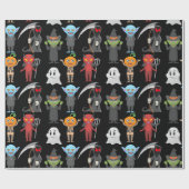 Halloween-Kreaturen Geschenkpapier (Flach)