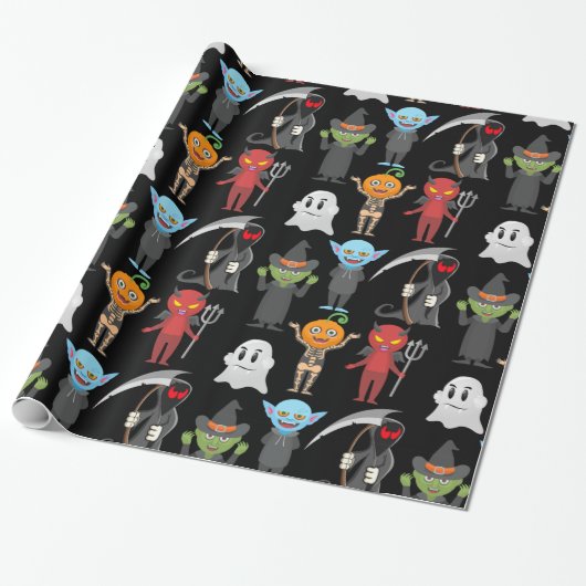 Halloween-Kreaturen Geschenkpapier (Ungerollt)