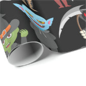 Halloween-Kreaturen Geschenkpapier (Rolleneckpunkt)