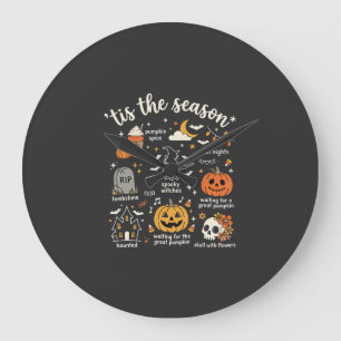 Halloween-Kritzeleien Die Saison Hexen-Design Große Wanduhr