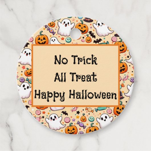 Halloween-Kritzeleien Geschenkanhänger (Vorderseite)