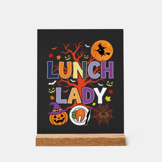 Halloween Küchenhexe Vektor Acrylschild (Vorderseite)