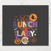 Halloween Küchenhexe Vektor Schaumweinetikett (Einzelnes Label)