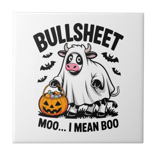 Halloween-Kuh Fliese (Vorderseite)