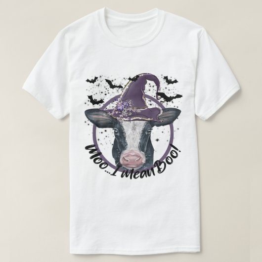 Halloween Kuh Heifer Moo I gemein Boo Highland Cow T-Shirt (Design vorne)