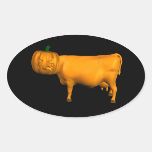 Halloween-Kuh Ovaler Aufkleber