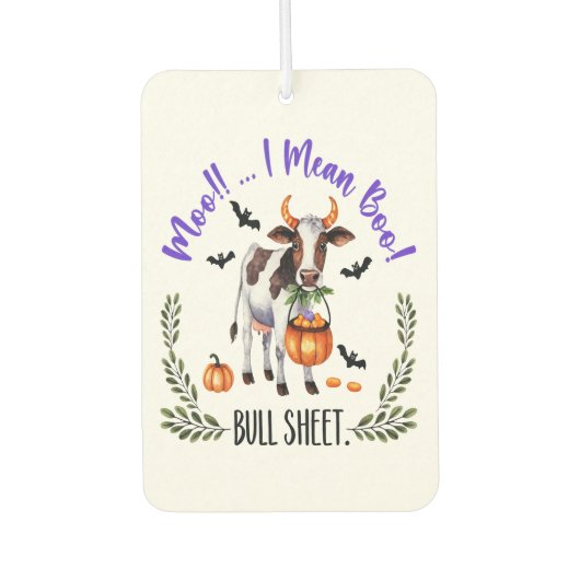 Halloween-Kuh-Stier-Blatt Autolufterfrischer (Vorderseite)