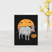 Halloween-Kuh Trick Leckerei Farm Kostümjungen Karte (Gelbe Blume)