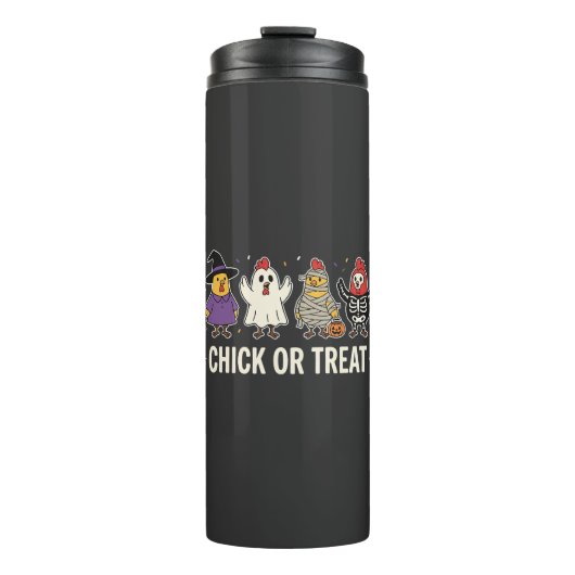 Halloween Küken oder Streich lustiges Hühnerkostüm Thermosbecher (Vorderseite)