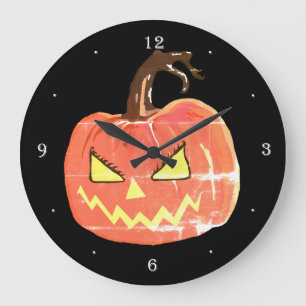 Halloween-Kunst-beängstigende Kürbis-Wand-Uhr Große Wanduhr