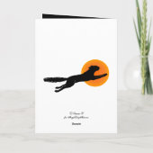 Halloween-Kunstkarte der Black Cat Flying School Karte (Rückseite)