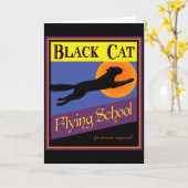 Halloween-Kunstkarte der Black Cat Flying School Karte (Gelbe Blume)