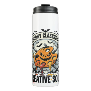 Halloween-Kunstlehrer Gruseliger Klassenraum Thermosbecher