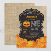 Halloween-Kürbis-1. Einladung (Vorne/Hinten)