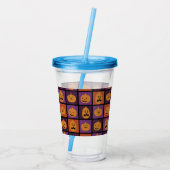 Halloween-Kürbis Acryltrinkbecher (Rückseite)