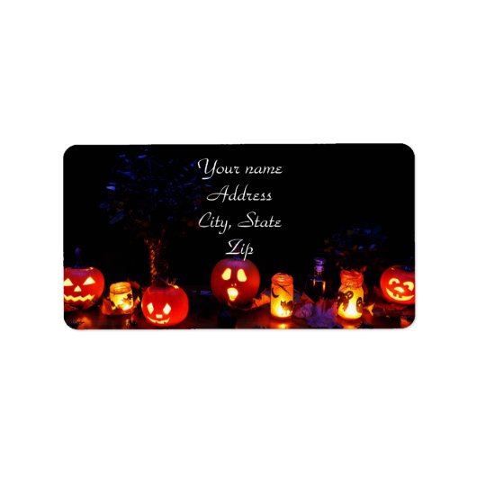 Halloween-Kürbis Adressaufkleber (Vorne)