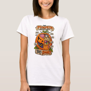 Halloween-Kürbis-Anatomie Lustig 100% Gruselig T-Shirt