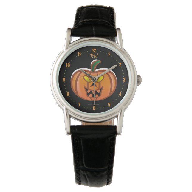 Halloween-Kürbis Armbanduhr (Vorderseite)