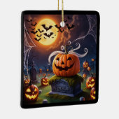 Halloween-Kürbis auf einen Kopfstein Keramikornament (Rechts)