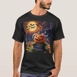 Halloween-Kürbis auf einen Kopfstein T-Shirt
