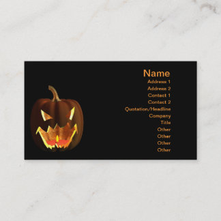 Halloween-Kürbis auf Schwarzem Visitenkarte