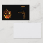 Halloween-Kürbis auf Schwarzem Visitenkarte (Vorne/Hinten)