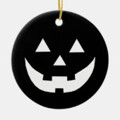 Halloween-Kürbis aus Schwarz-weißer Kürbislaterne  Keramik Ornament (Vorne)