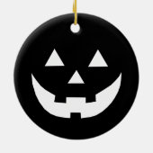 Halloween-Kürbis aus Schwarz-weißer Kürbislaterne  Keramik Ornament (Hinten)