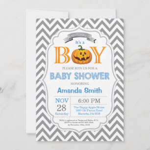 Halloween-Kürbis-Baby-Shower-Einladung Junge Einladung