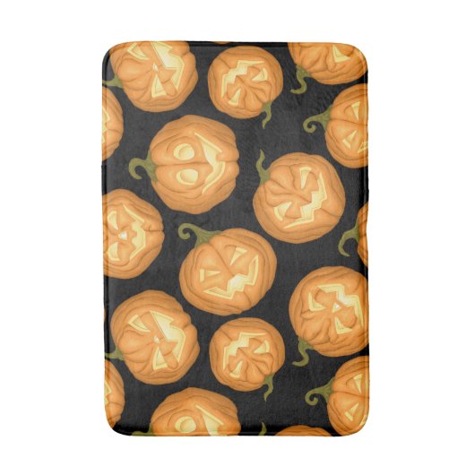 Halloween-Kürbis Badematte (Vorderseite Vertikal)